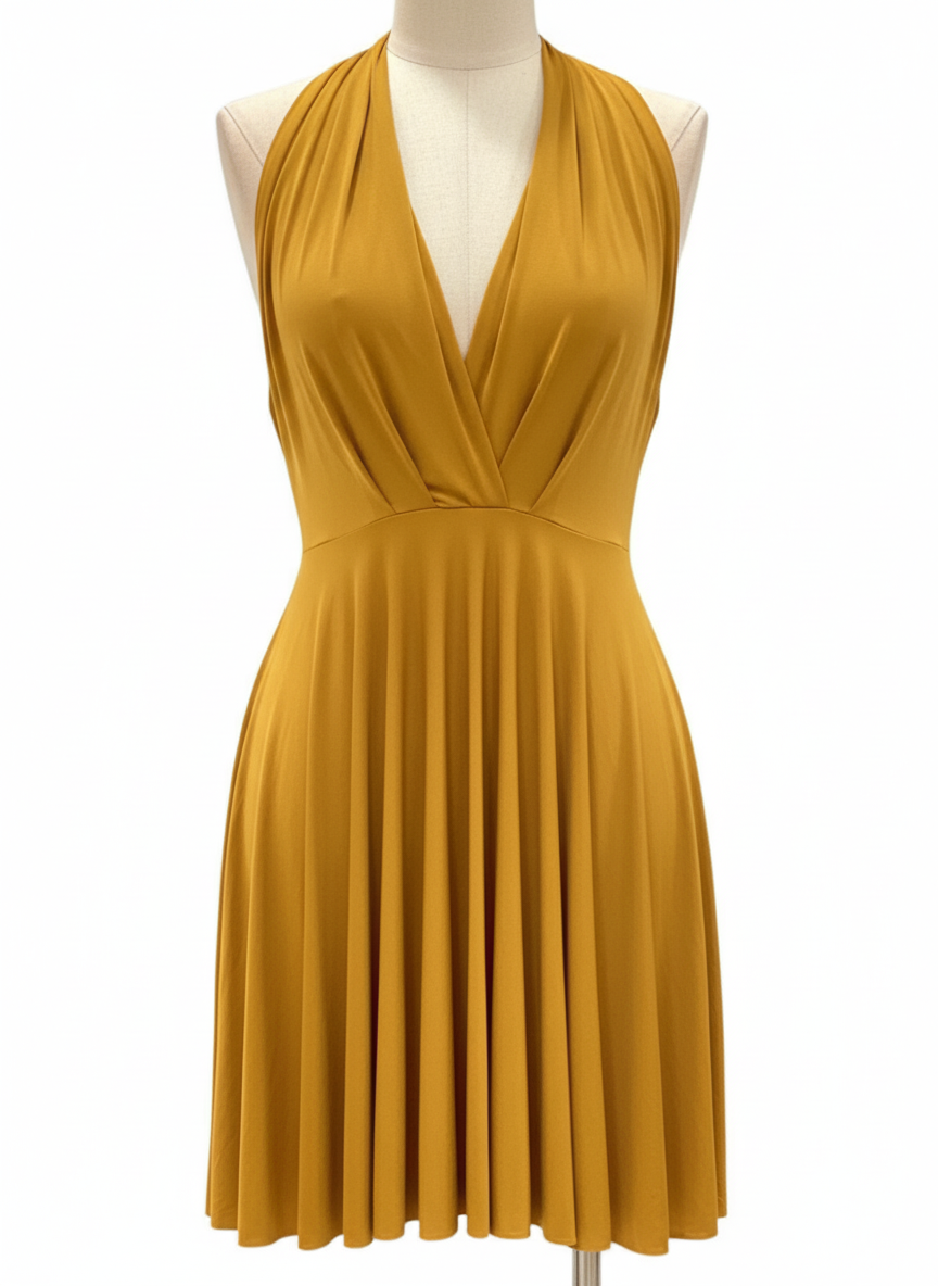 MUSTARD SHORT DRESS 3246