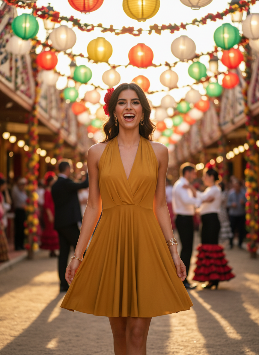 MUSTARD SHORT DRESS 3246