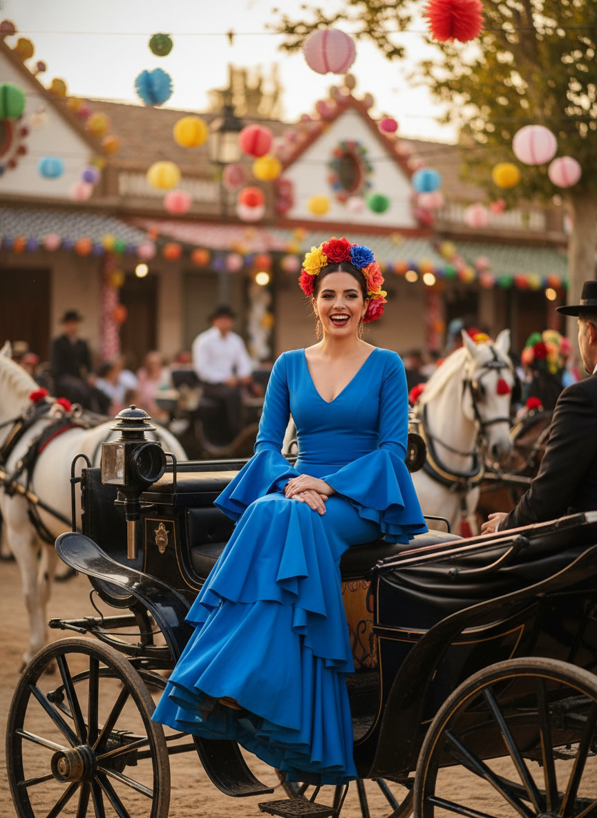 TRAJE FLAMENCA AGUA MARINA EMMA WU DESIGN X FLAMENCA 0495