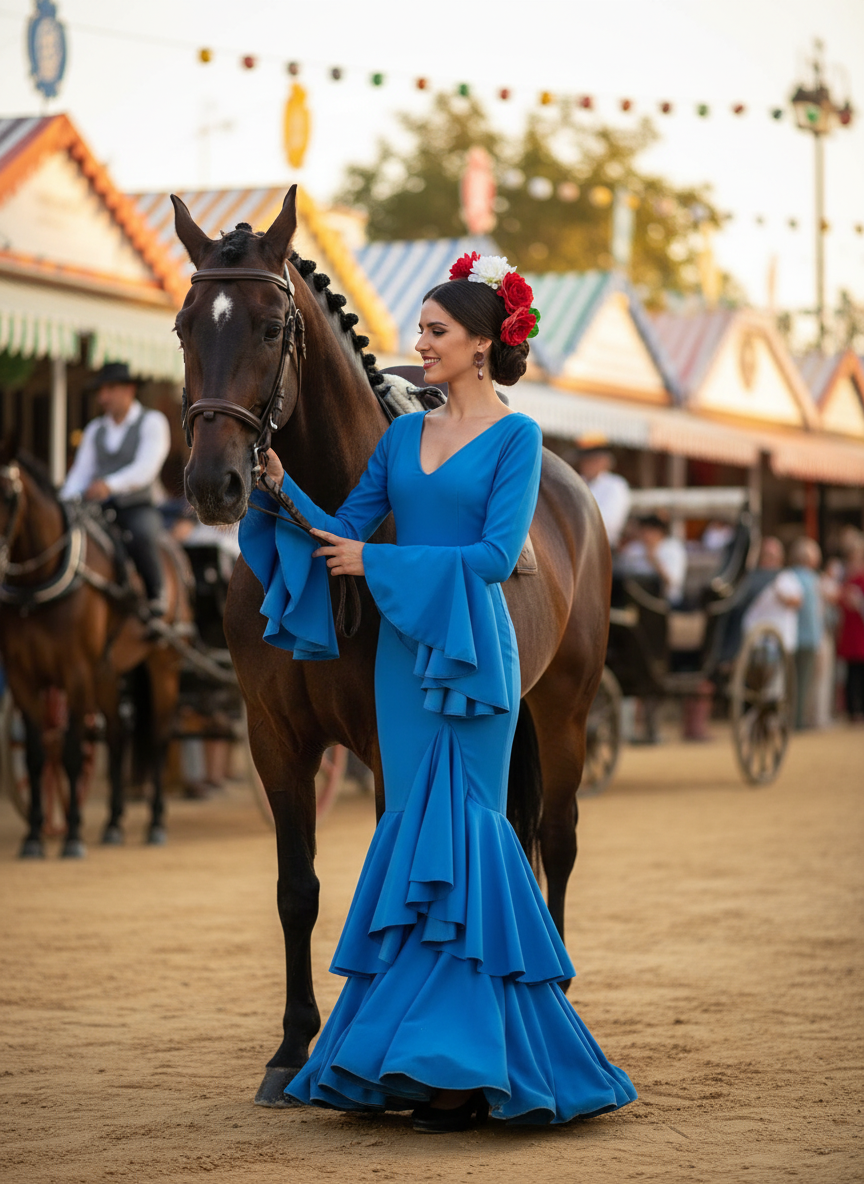 TRAJE FLAMENCA AGUA MARINA EMMA WU DESIGN X FLAMENCA 0495