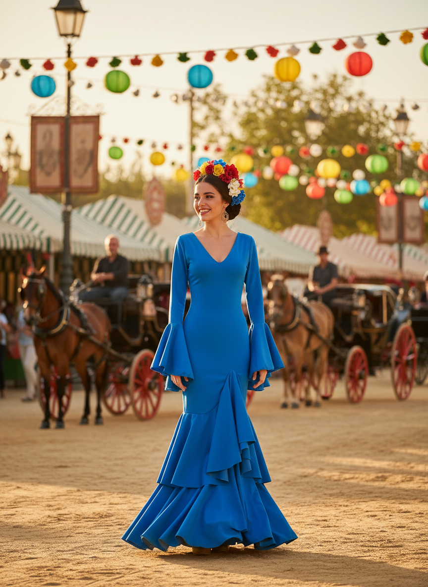 TRAJE FLAMENCA AGUA MARINA EMMA WU DESIGN X FLAMENCA 0495