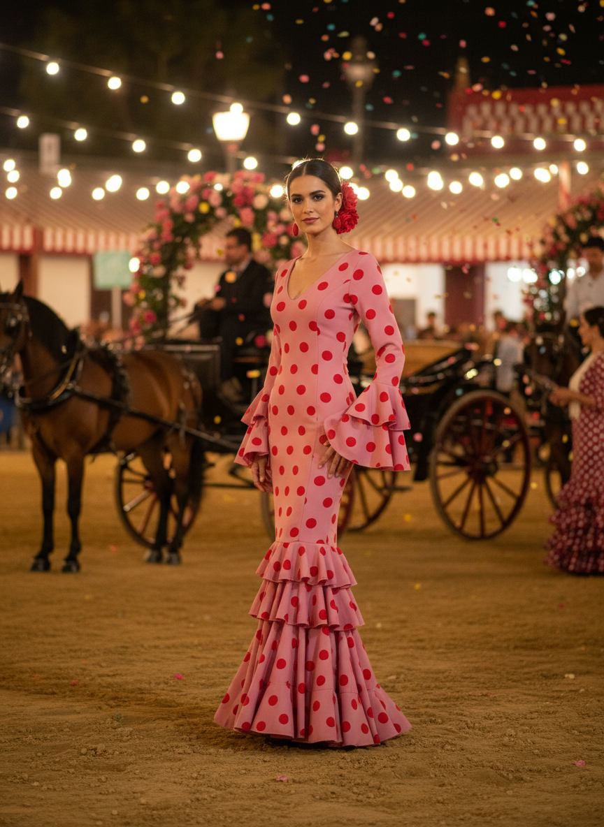 TRAJE FLAMENCA ROSA BEBÉ EMMA WU DESIGN X FLAMENCA M21041
