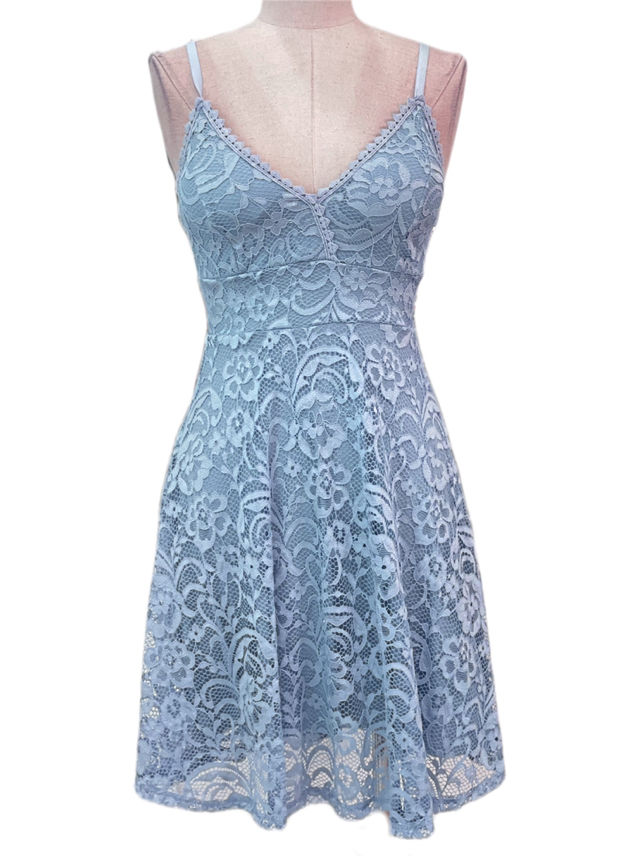 VESTIDO CORTO CELESTE 3685