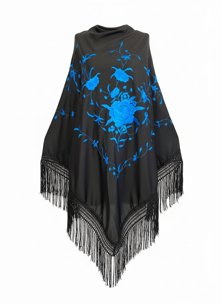 MANTÓN Negro Con Azul MT180-17