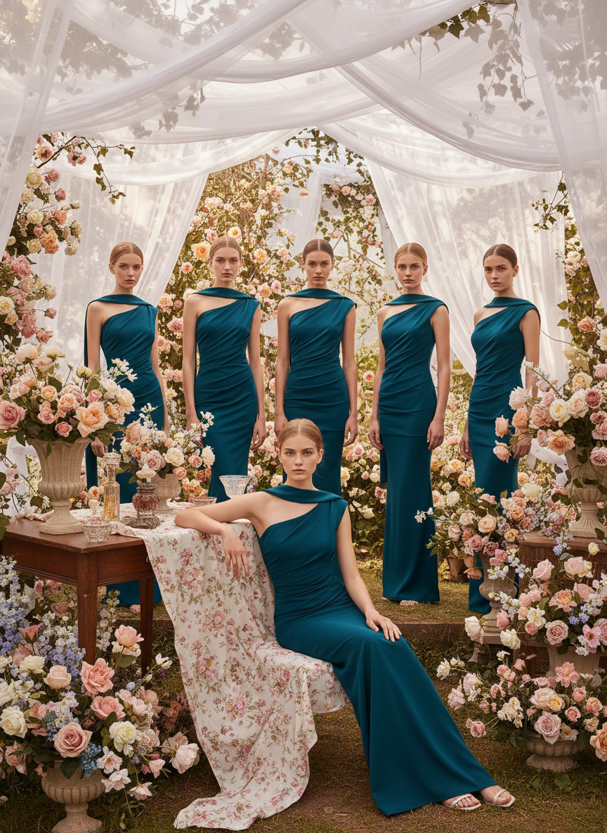 VESTIDO LARGO - AZUL PETRÓLEO - 25097