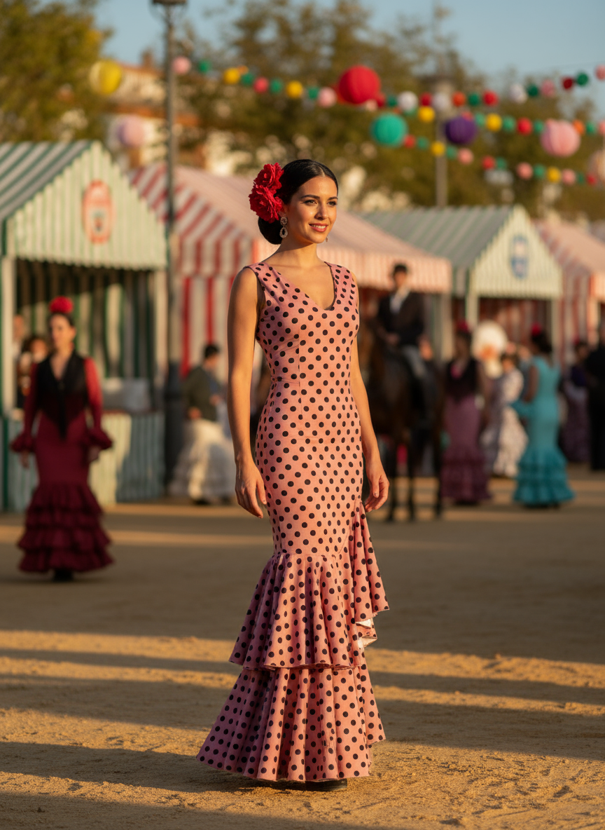 TRAJE FLAMENCA ROSA MALVA EMMA WU DESIGN X FLAMENCA P0492