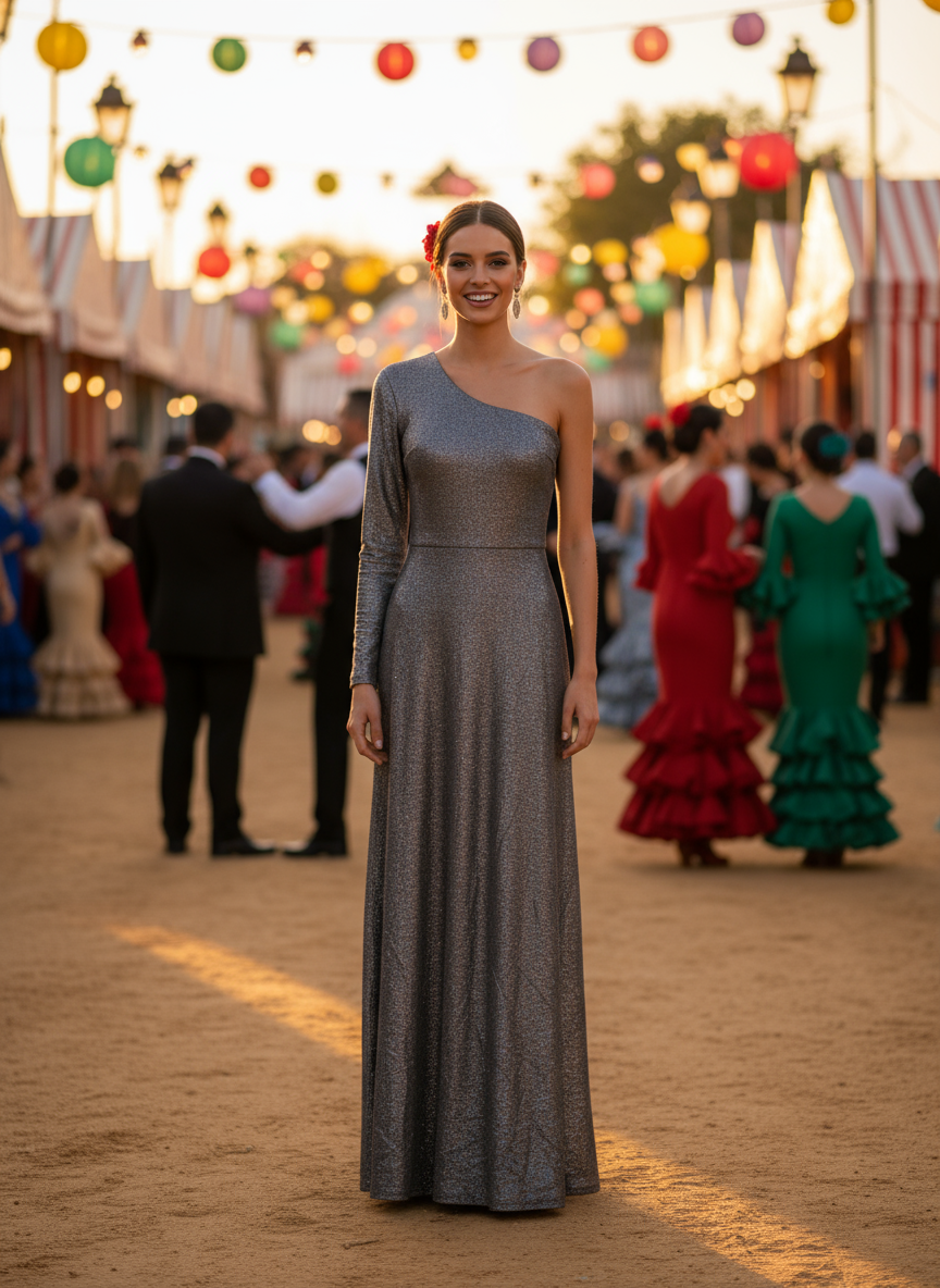 DARK GRAY LONG DRESS 14273