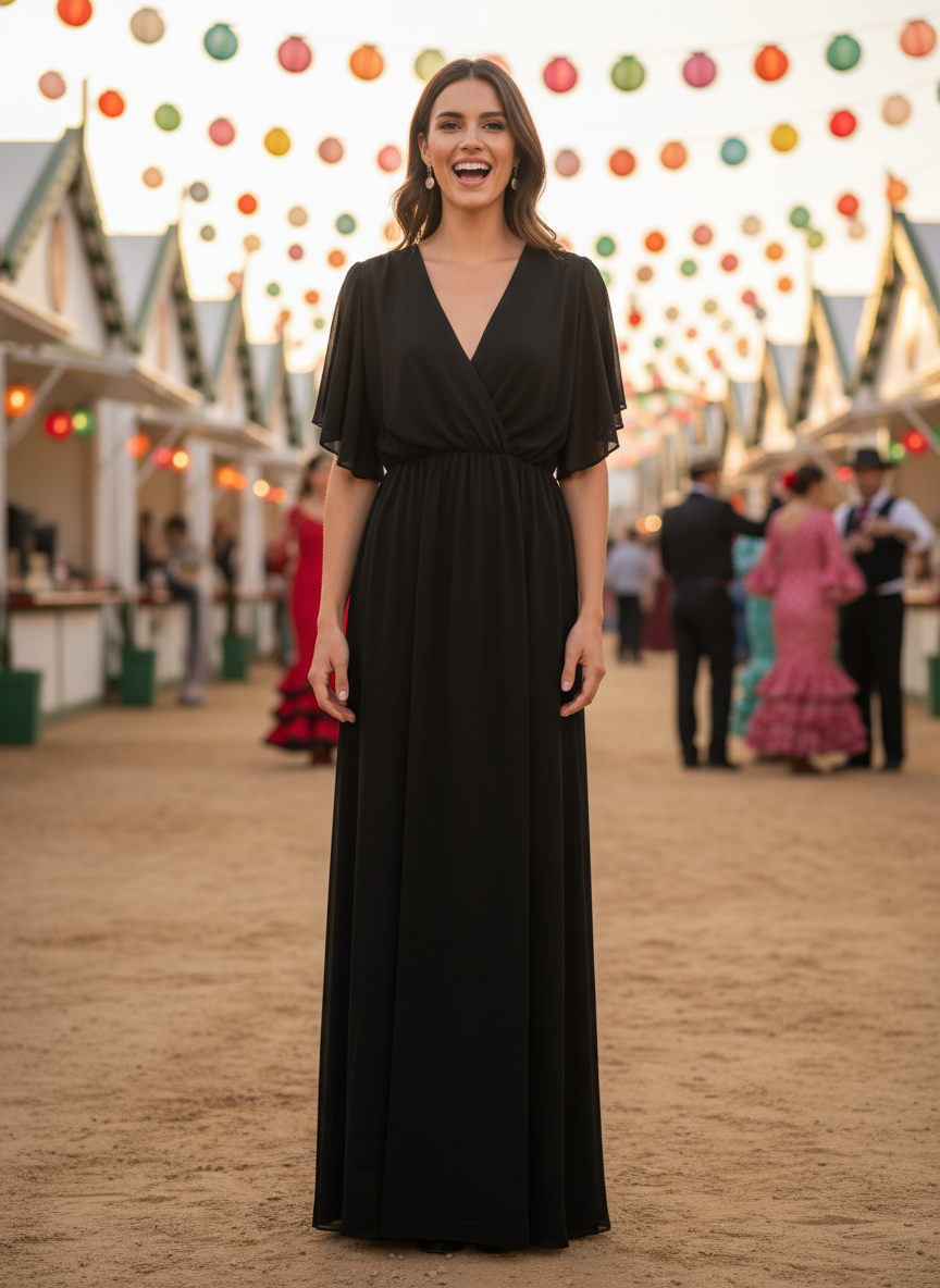 LONG BLACK DRESS 4883