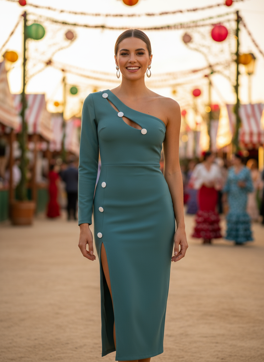 SHORT LAKE GREEN DRESS 22023