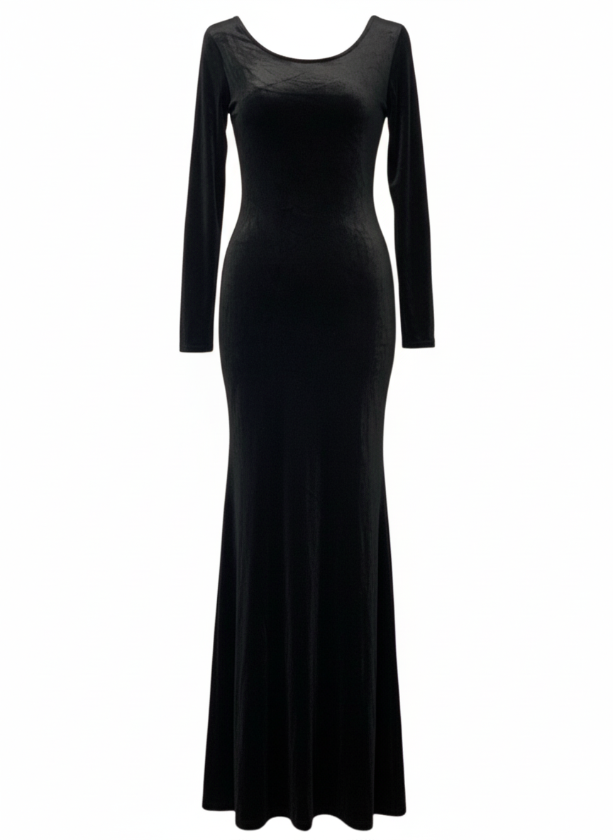 LONG BLACK DRESS 4358