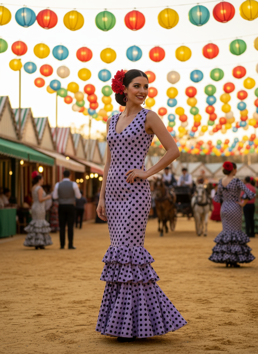 TRAJE FLAMENCA LILA MALVA EMMA WU DESIGN X FLAMENCA 21048