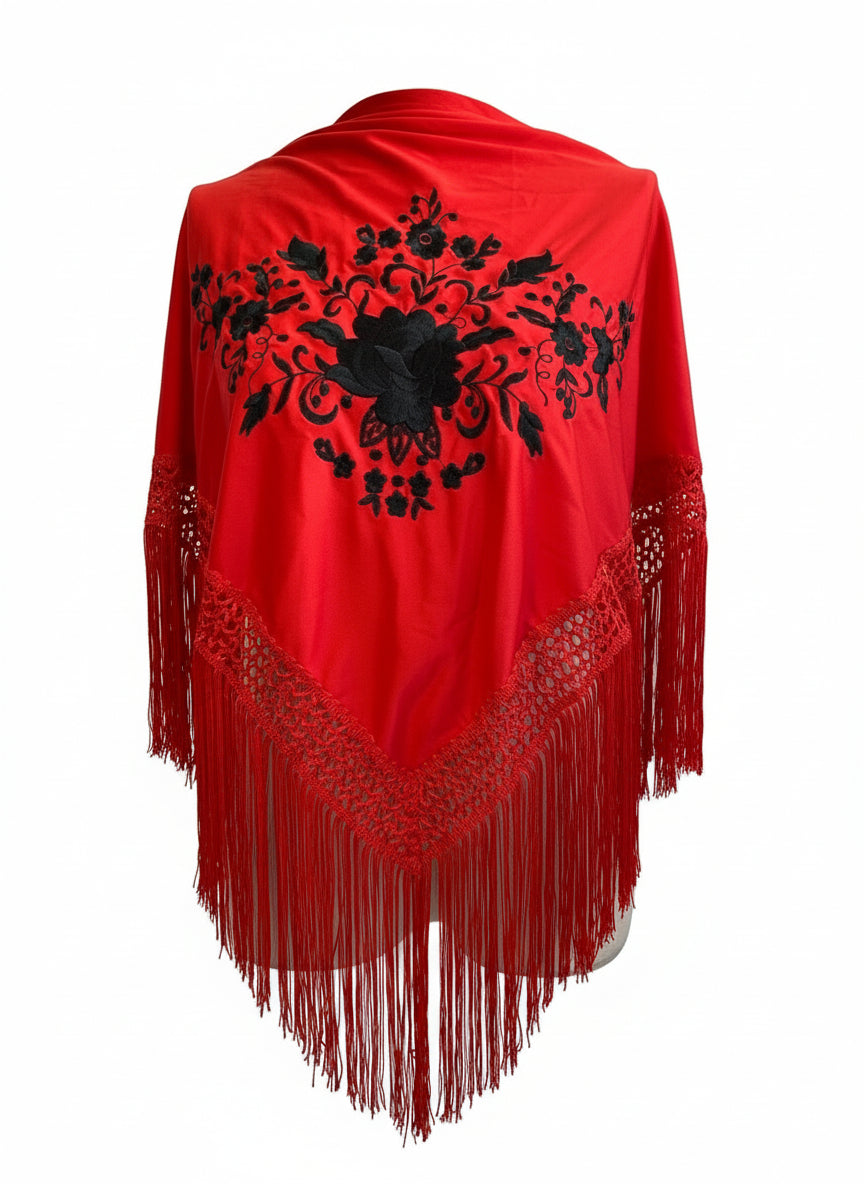 MANTÓN ROJO CON COLOR MT120