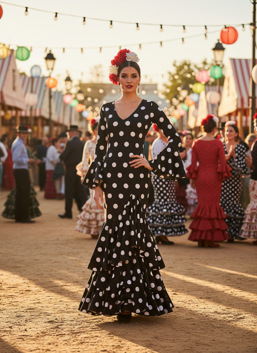 TRAJE FLAMENCA NEGRO EMMA WU DESIGN X FLAMENCA M0491