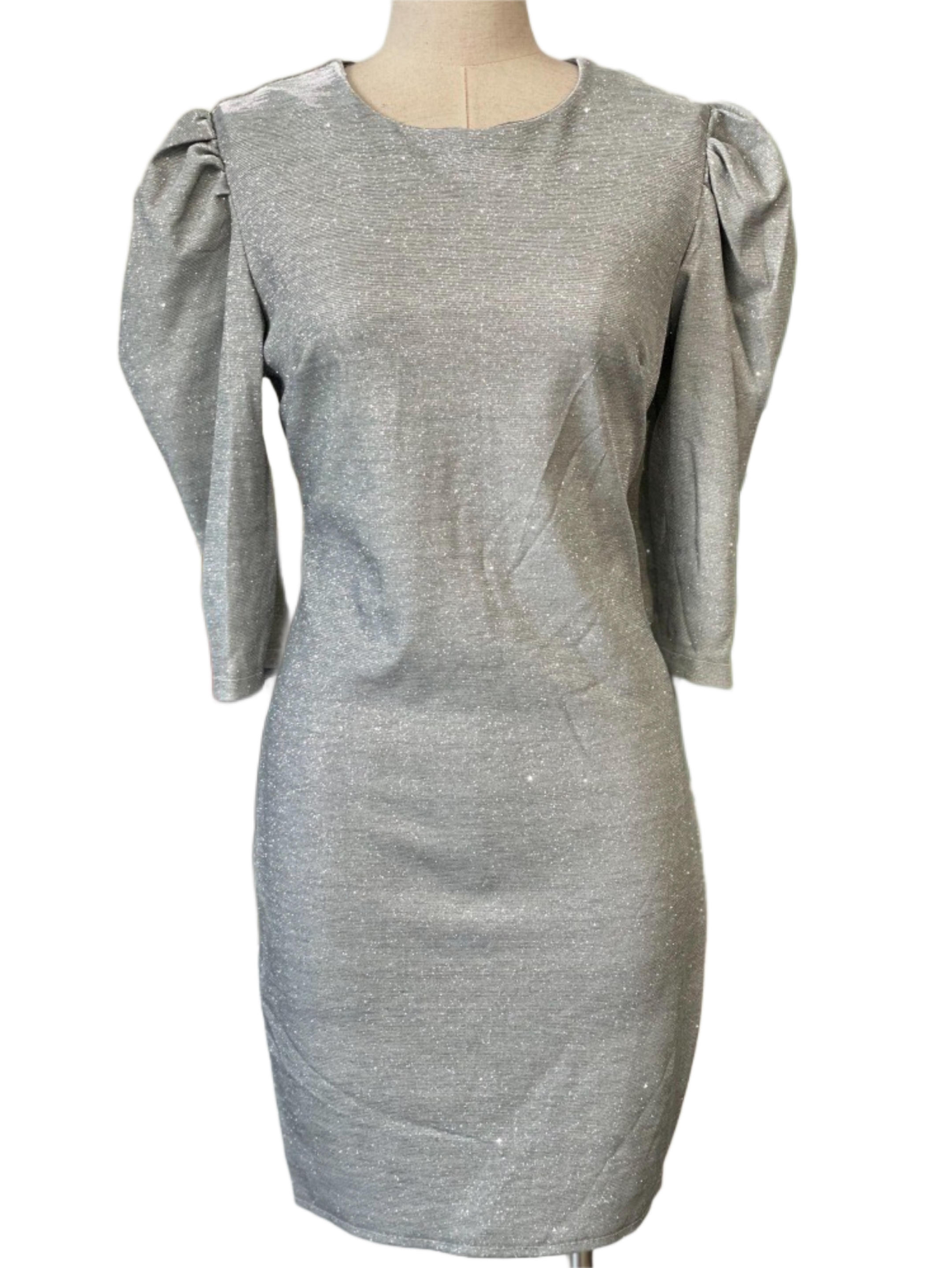 VESTIDO CORTO GRIS CLARO 8816
