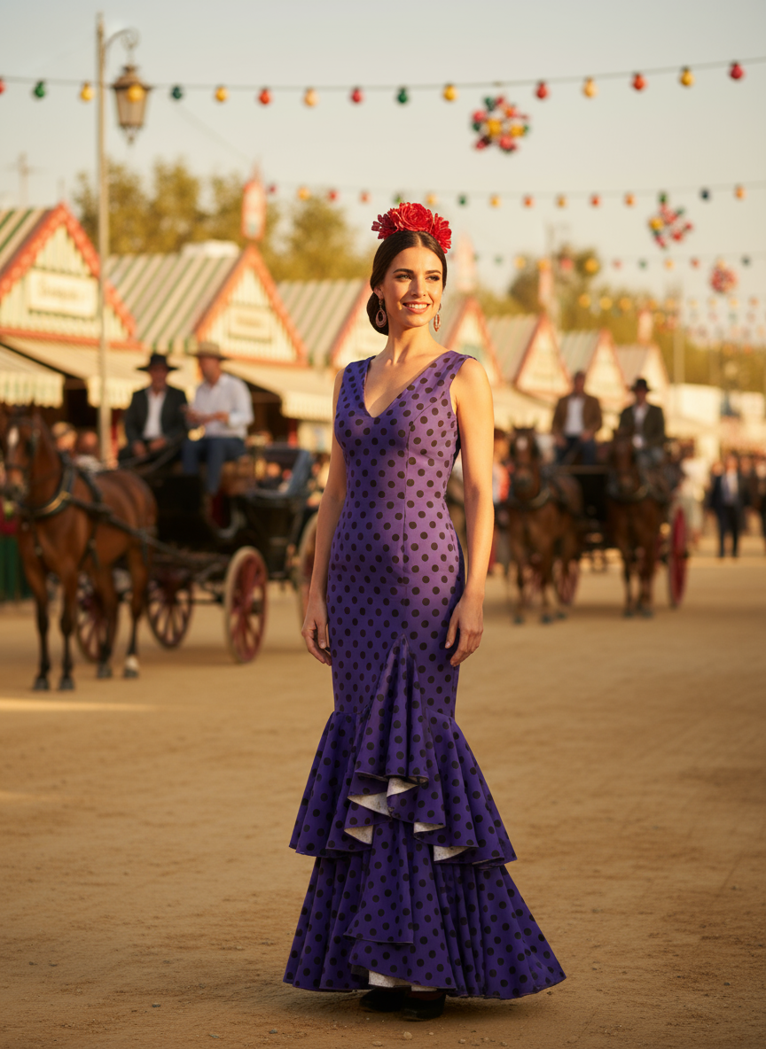 TRAJE FLAMENCA MORADO EMMA WU DESIGN X FLAMENCA P0492