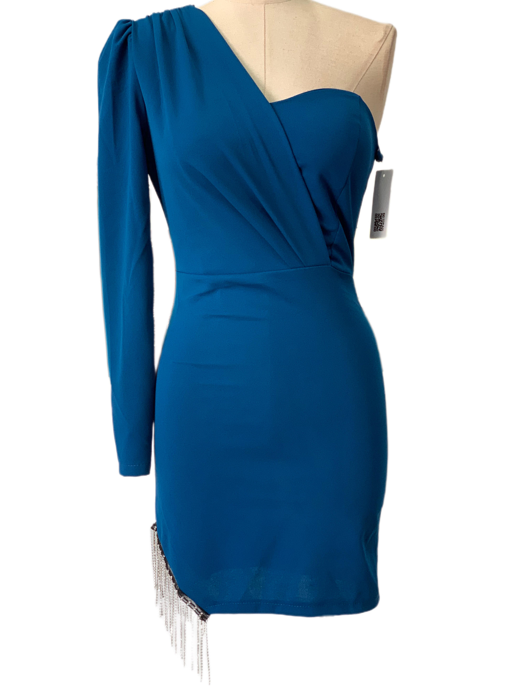 VESTIDO CORTO AZUL PETRÓLEO 25172