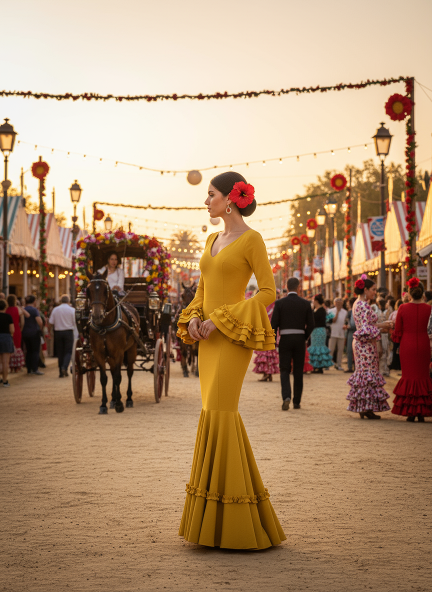 TRAJE FLAMENCA AMARILLO MANGO EMMA WU DESIGN X FLAMENCA 7817