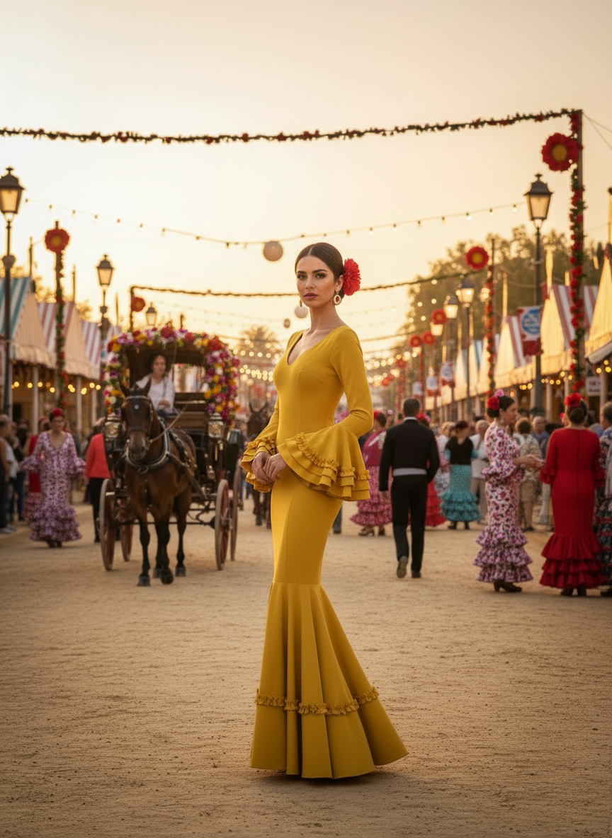 TRAJE FLAMENCA AMARILLO MANGO EMMA WU DESIGN X FLAMENCA 7817