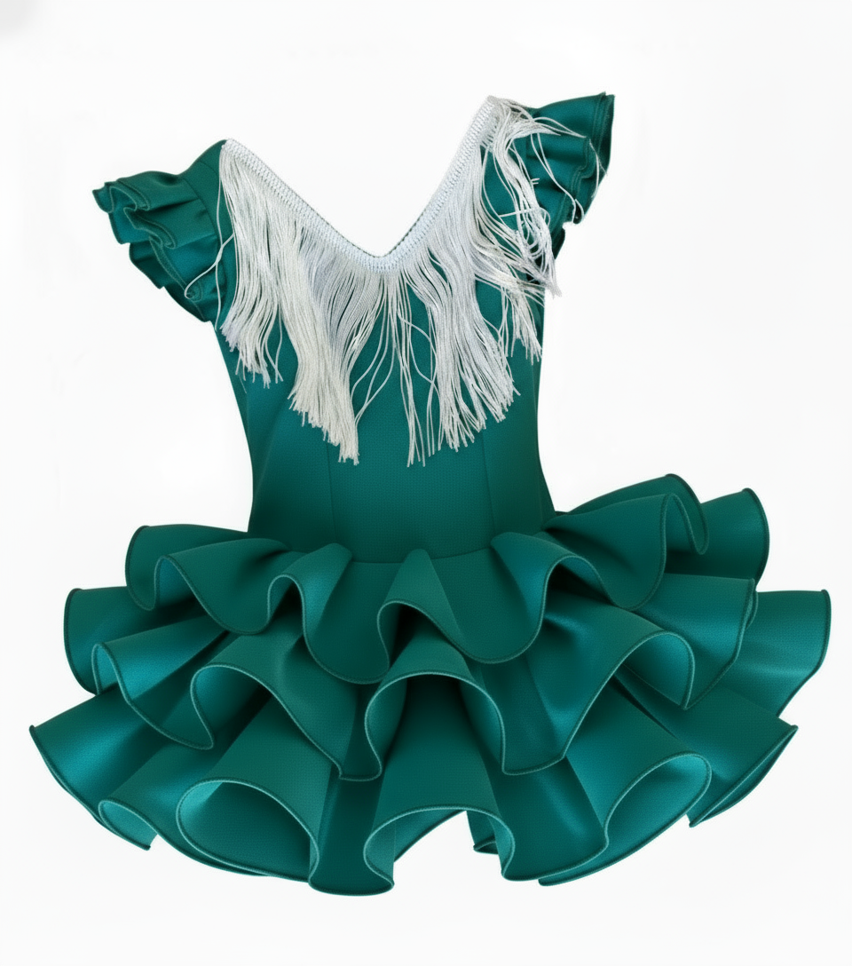 TRAJE FLAMENCA DE NIÑA  VERDE B2025