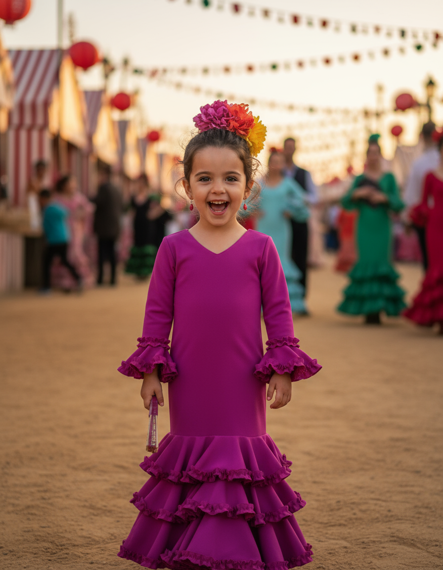 TRAJE FLAMENCA DE NIÑA  BUGANVILLA KL502