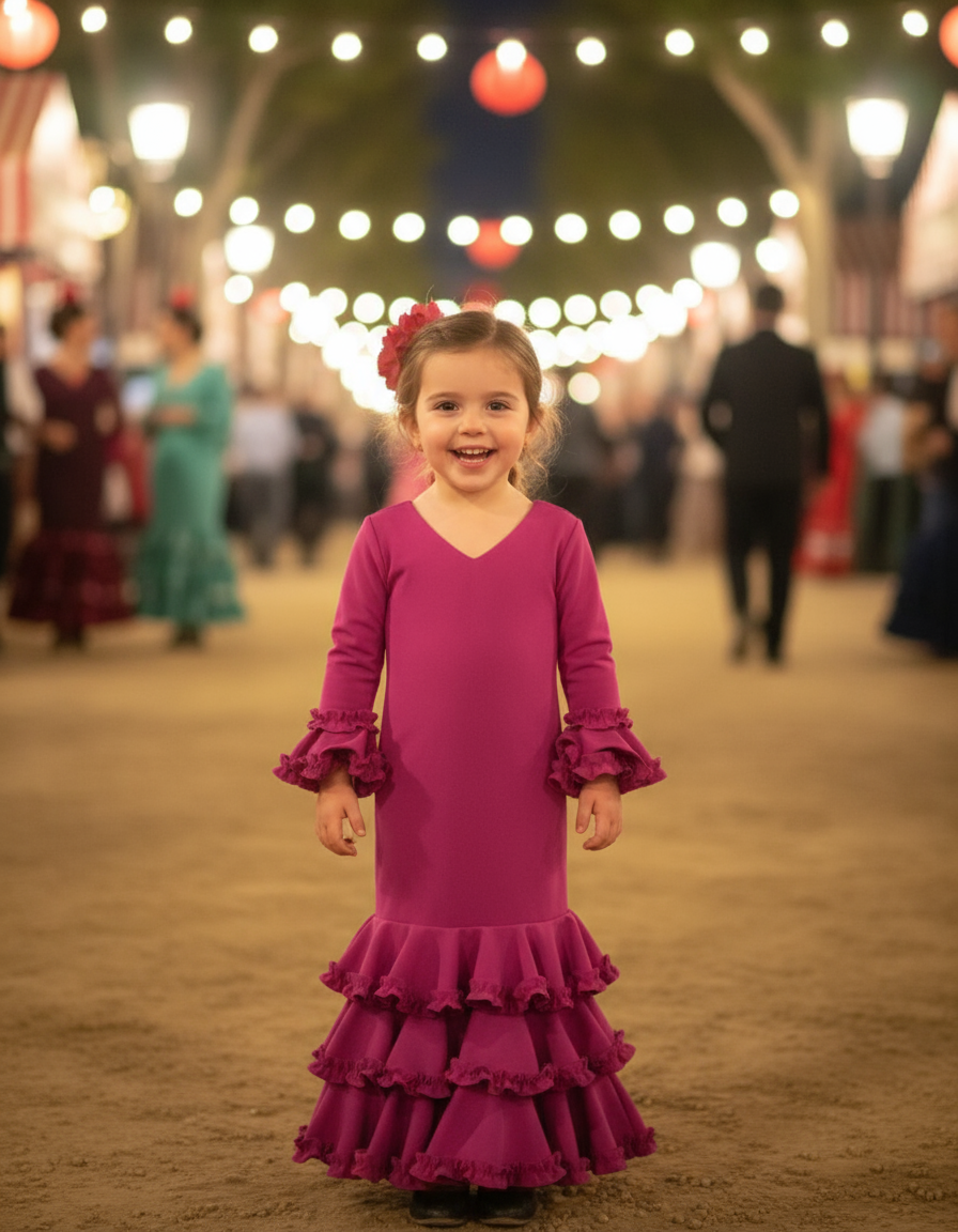 TRAJE FLAMENCA DE NIÑA  BUGANVILLA KL502