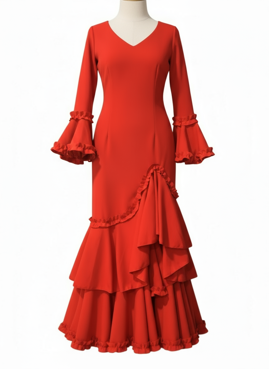 TRAJE FLAMENCA DE NIÑA  ROJO KL501