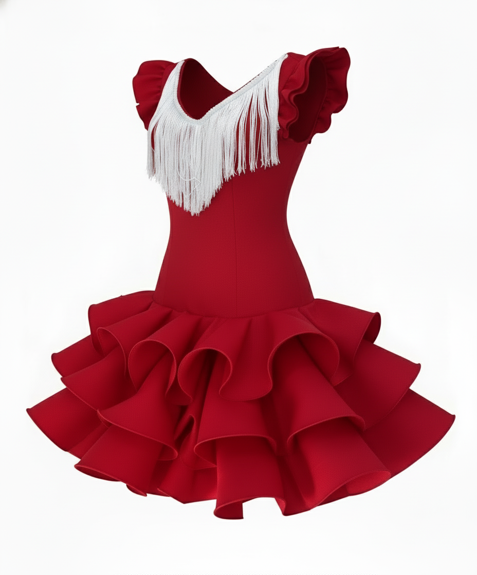 TRAJE FLAMENCA DE NIÑA  ROJO B2025