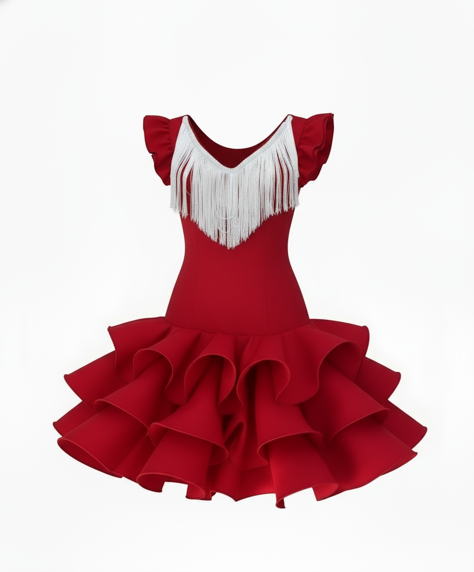 TRAJE FLAMENCA DE NIÑA  ROJO B2025