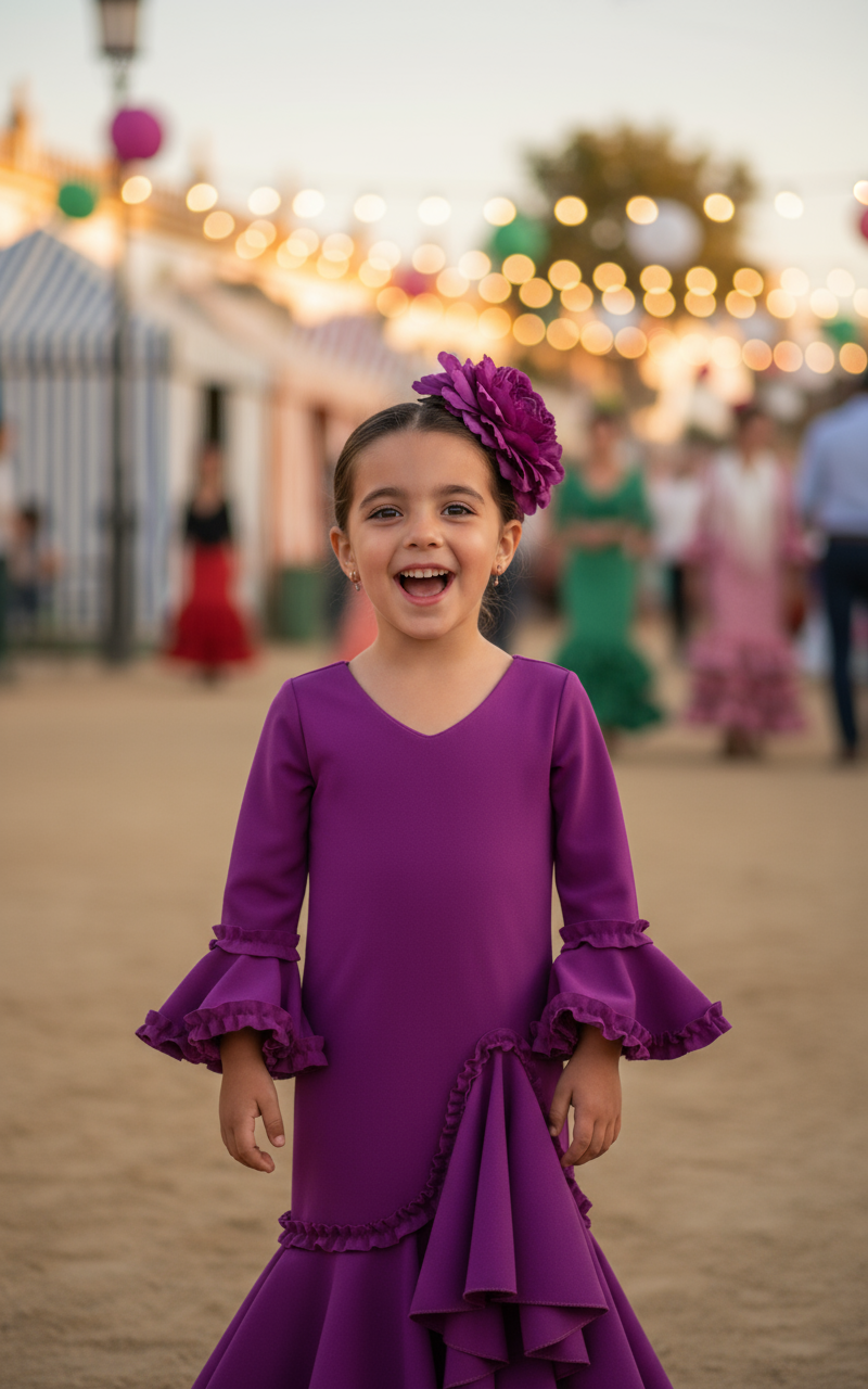 TRAJE FLAMENCA DE NIÑA  BUGANVILLA KL501