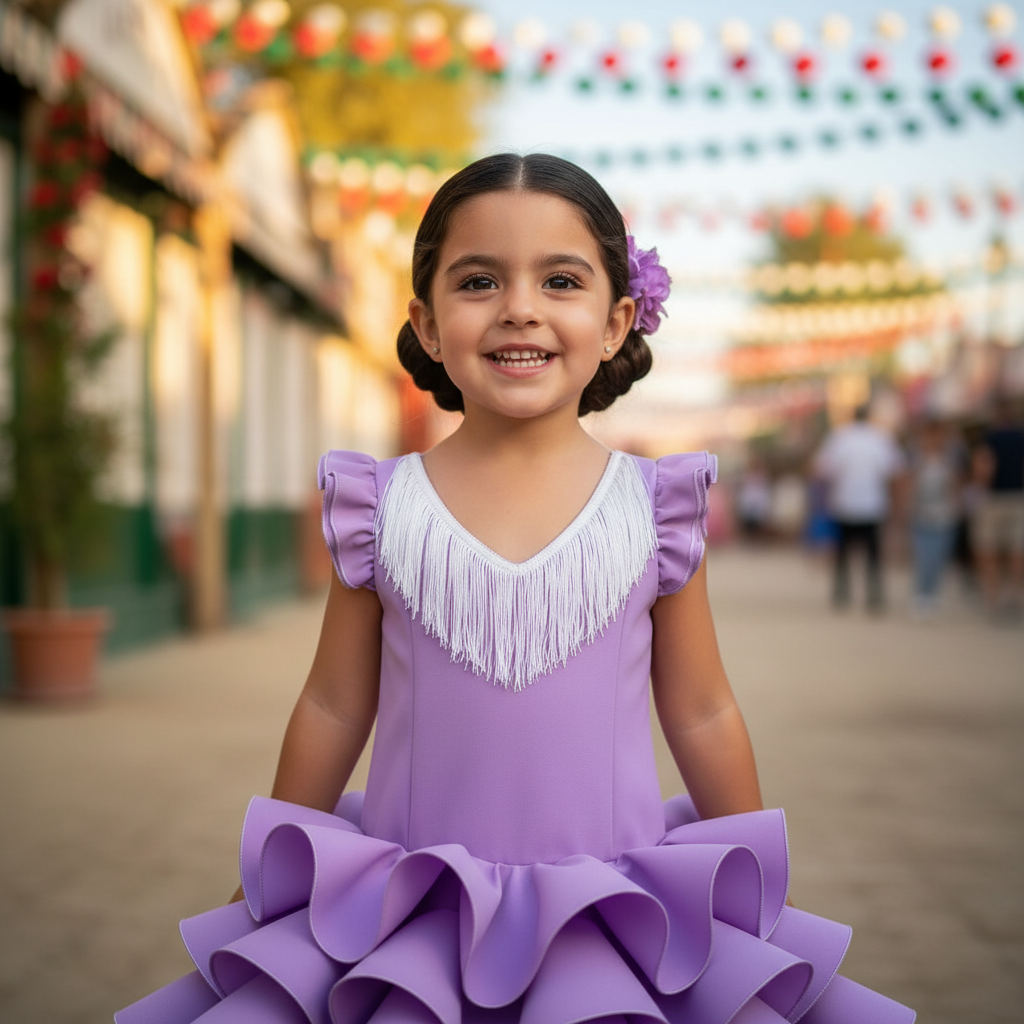 TRAJE FLAMENCA DE NIÑA  LILA B2025