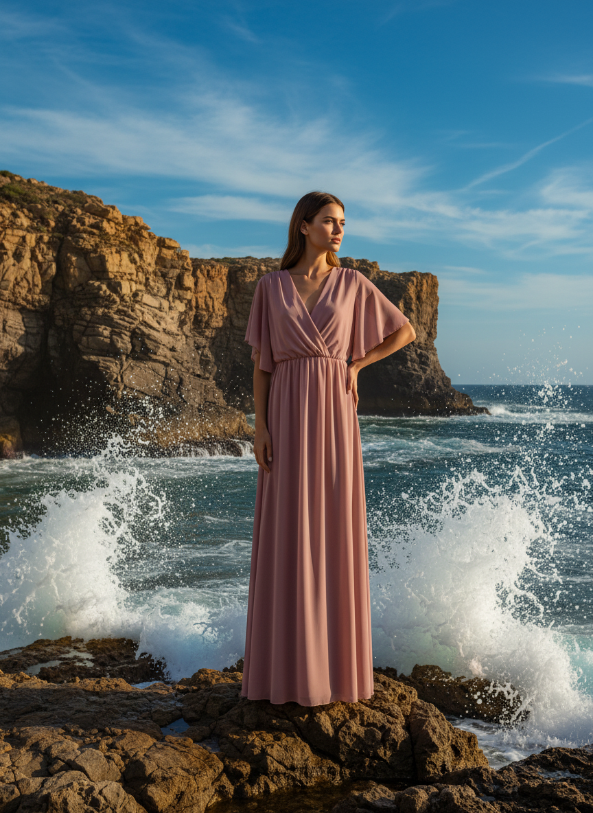 VESTIDO LARGO - ROSA - 4883