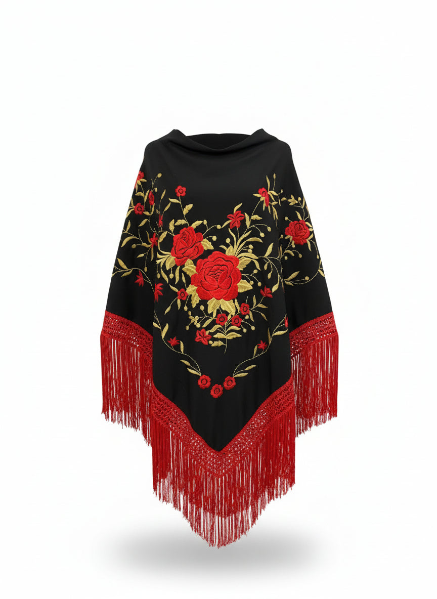 MANTÓN Negro Con Dorado MT150-12