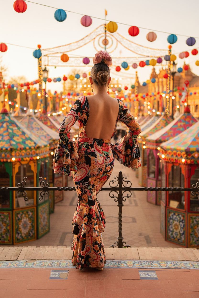 TRAJE FLAMENCA NEGRO EMMA WU DESIGN X FLAMENCA E0212