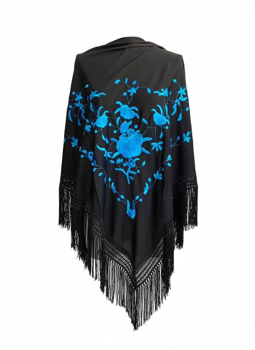 MANTÓN Negro Con Azul MT150-14