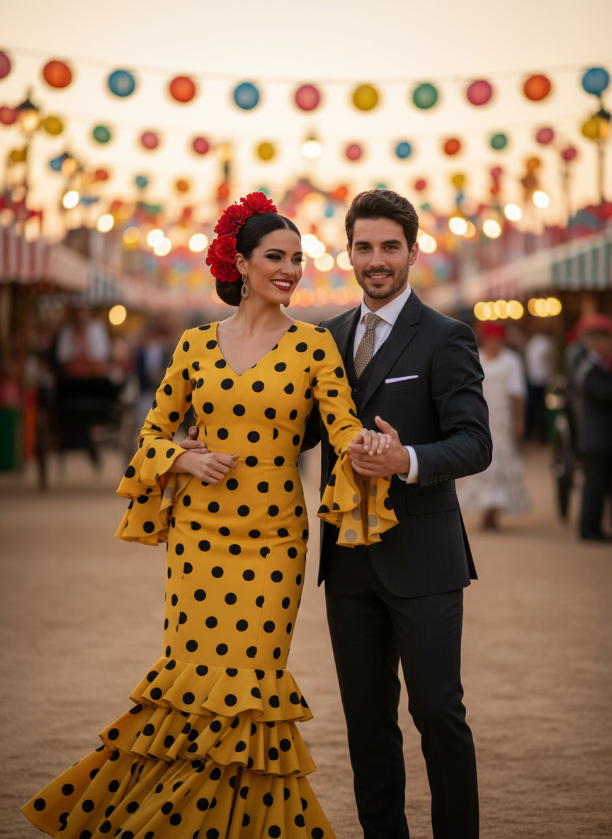 TRAJE FLAMENCA AMARILLO MANGO EMMA WU DESIGN X FLAMENCA M21041