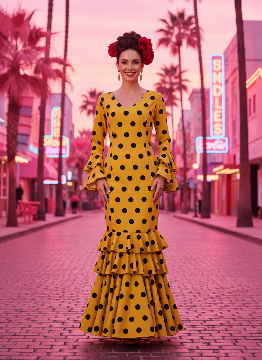 TRAJE FLAMENCA AMARILLO MANGO EMMA WU DESIGN X FLAMENCA M21041