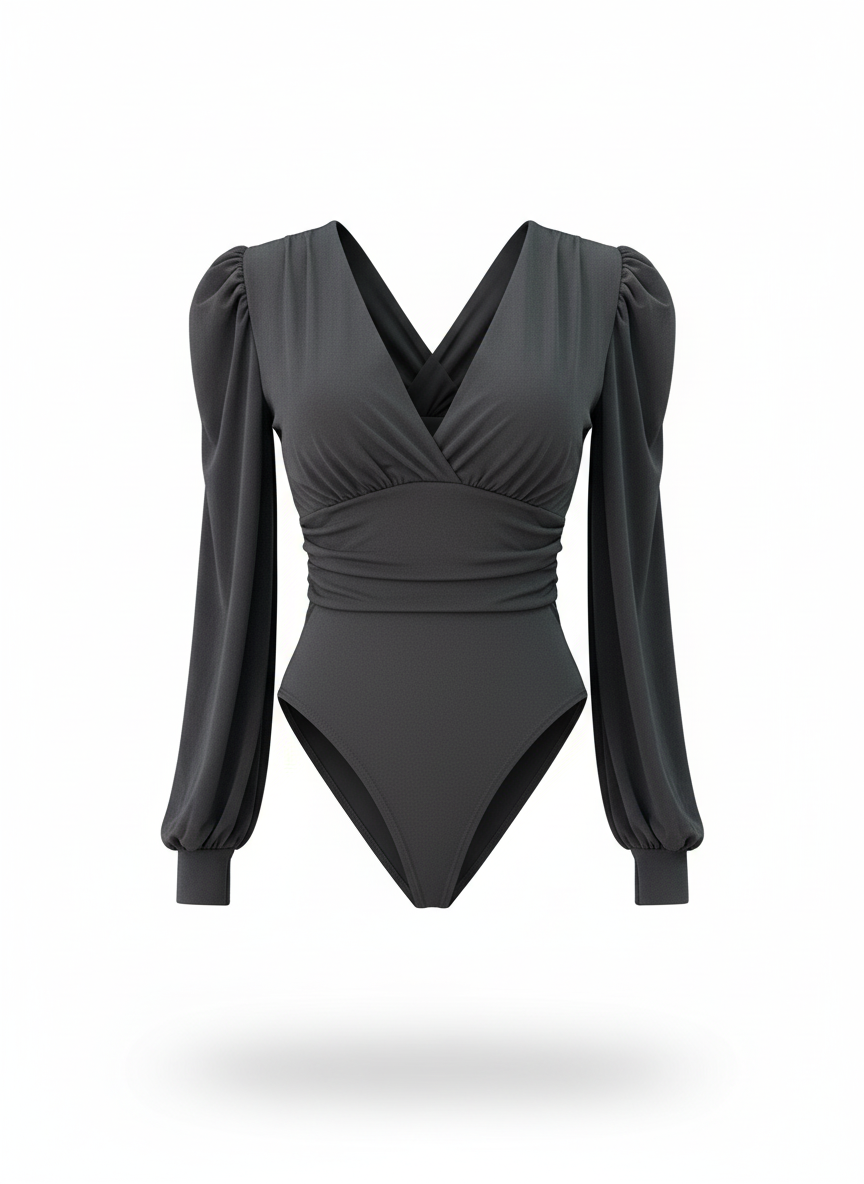 BODY MANGA LARGA - NEGRO - 4784