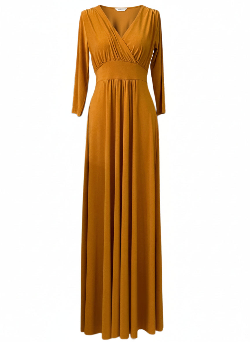 MUSTARD LONG DRESS 1639B