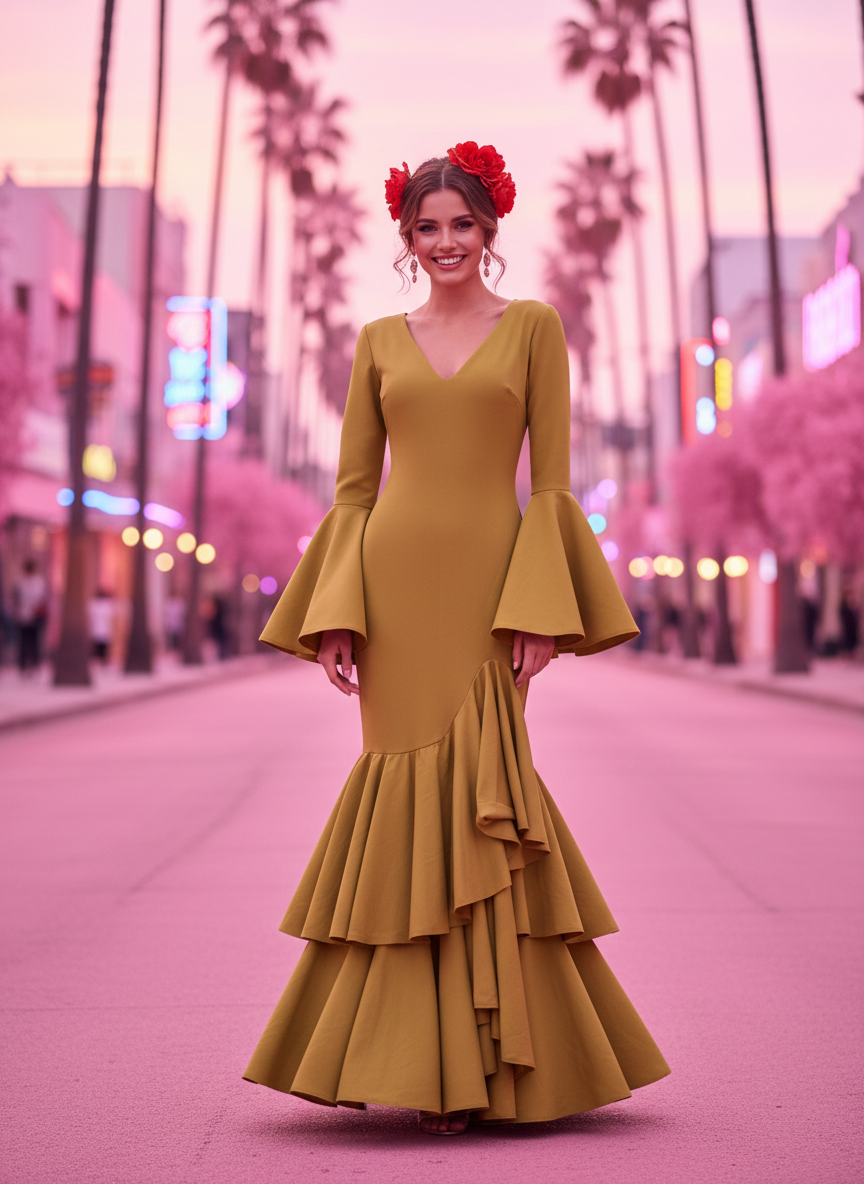 TRAJE FLAMENCA AMARILLO EMMA WU DESIGN X FLAMENCA 0495