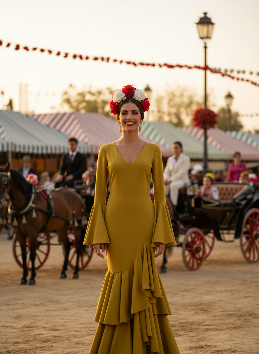 TRAJE FLAMENCA AMARILLO EMMA WU DESIGN X FLAMENCA 0495