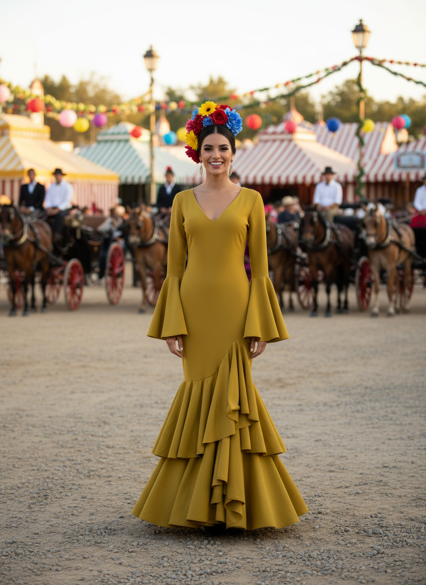 TRAJE FLAMENCA AMARILLO EMMA WU DESIGN X FLAMENCA 0495