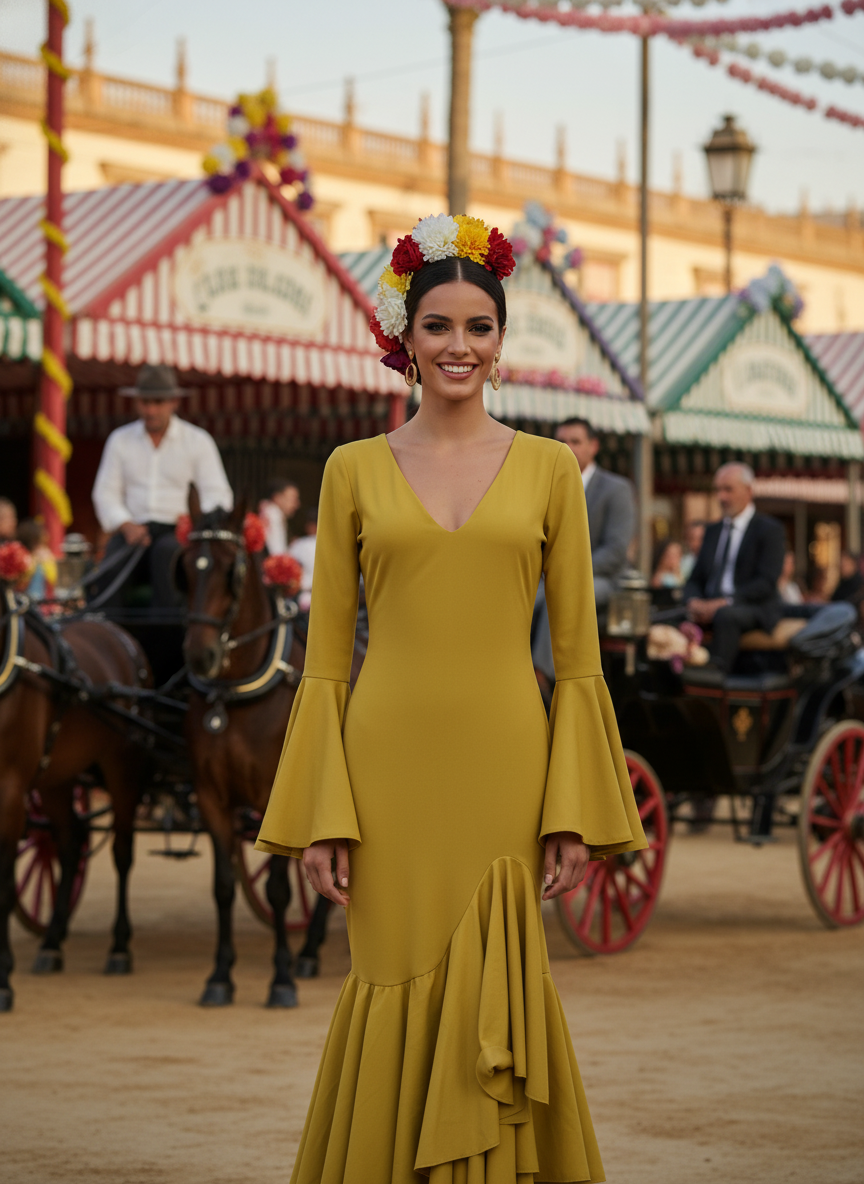 TRAJE FLAMENCA AMARILLO EMMA WU DESIGN X FLAMENCA 0495