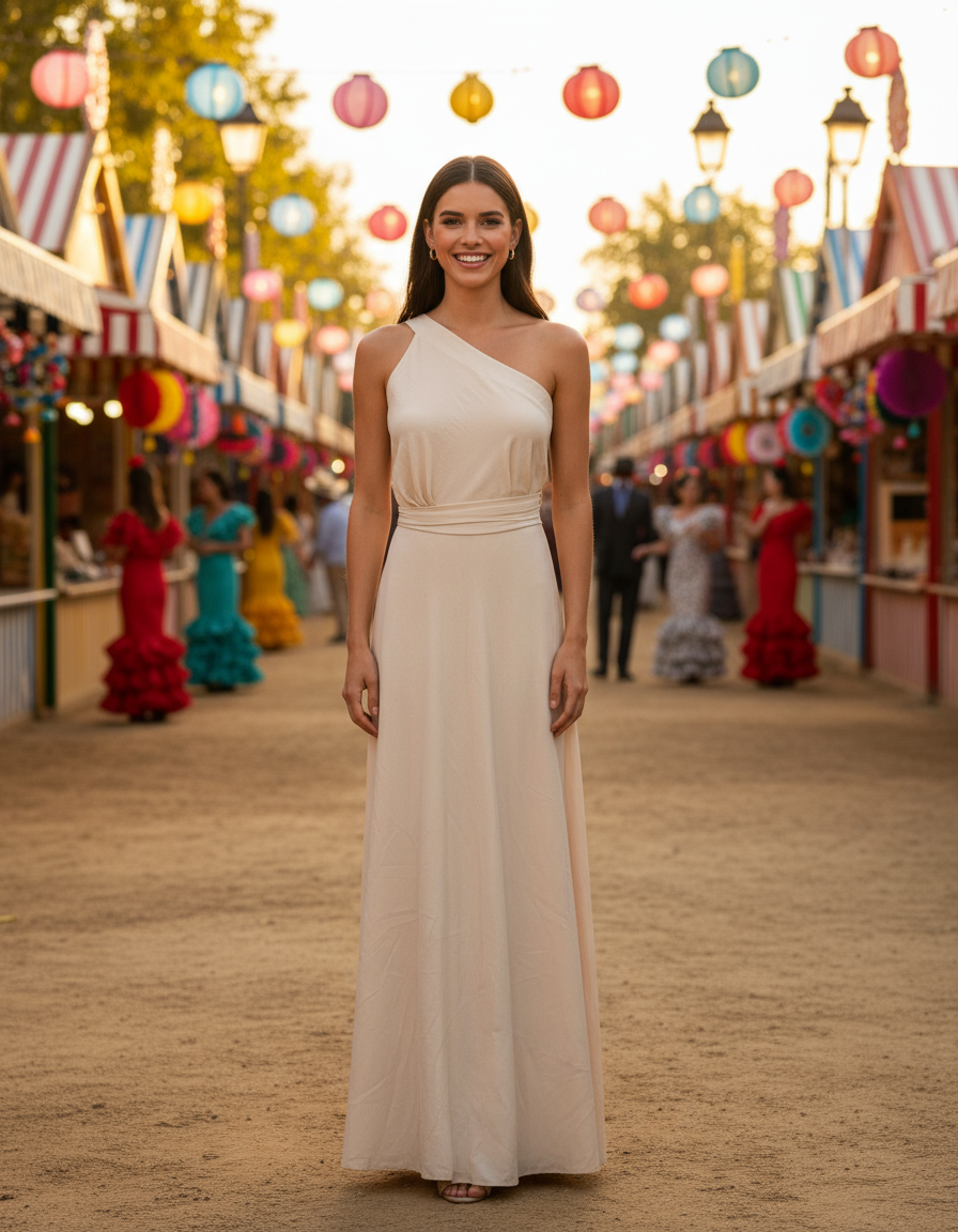 LONG DRESS / MULTI-POSITION SKIRT BEIGE 6244