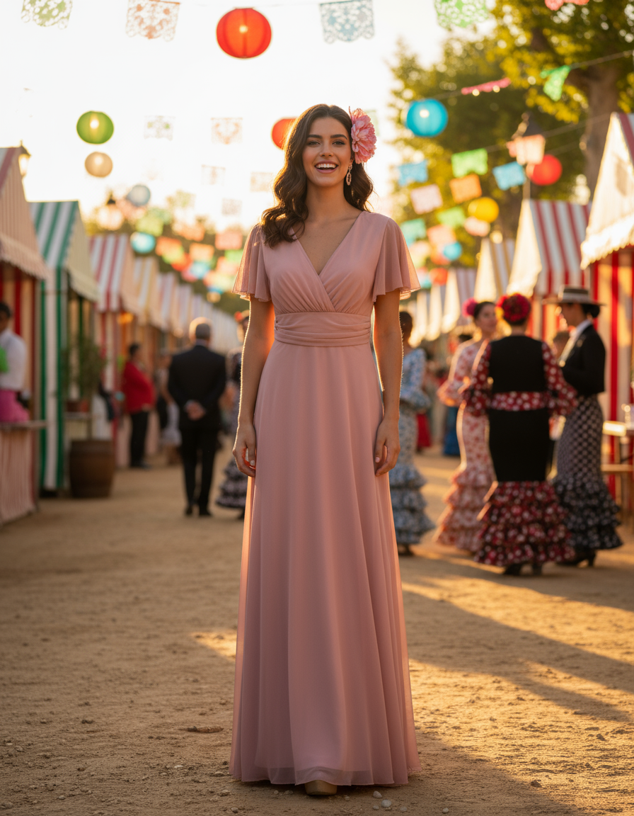 NUDE PINK LONG DRESS 5029