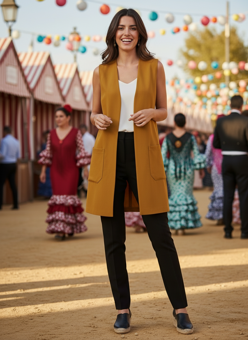 CHALECO MOSTAZA 3687