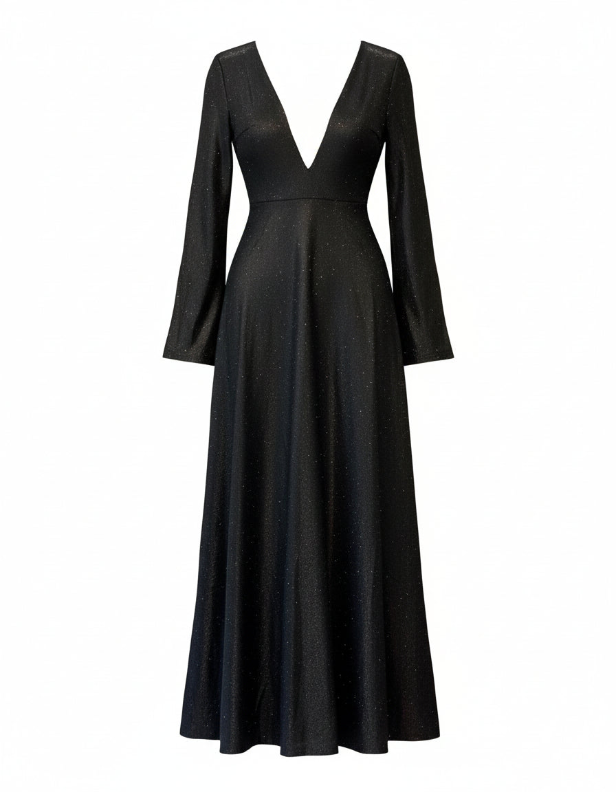 LONG BLACK DRESS 8812