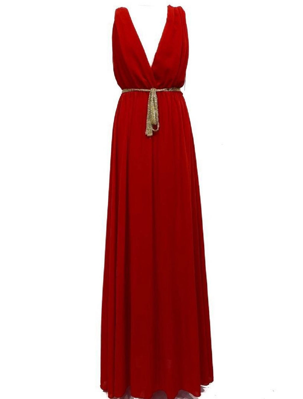 LONG RED DRESS 7296