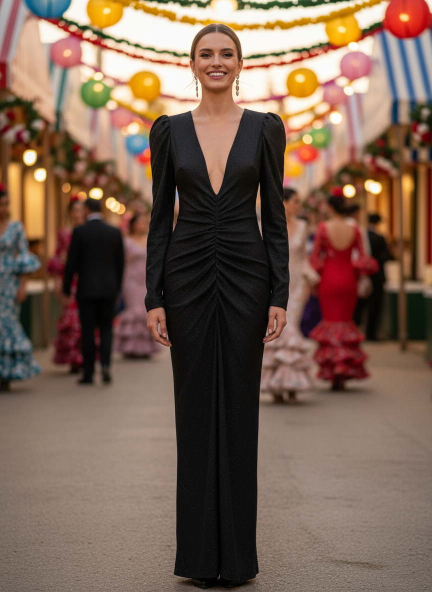 LONG BLACK DRESS 8815