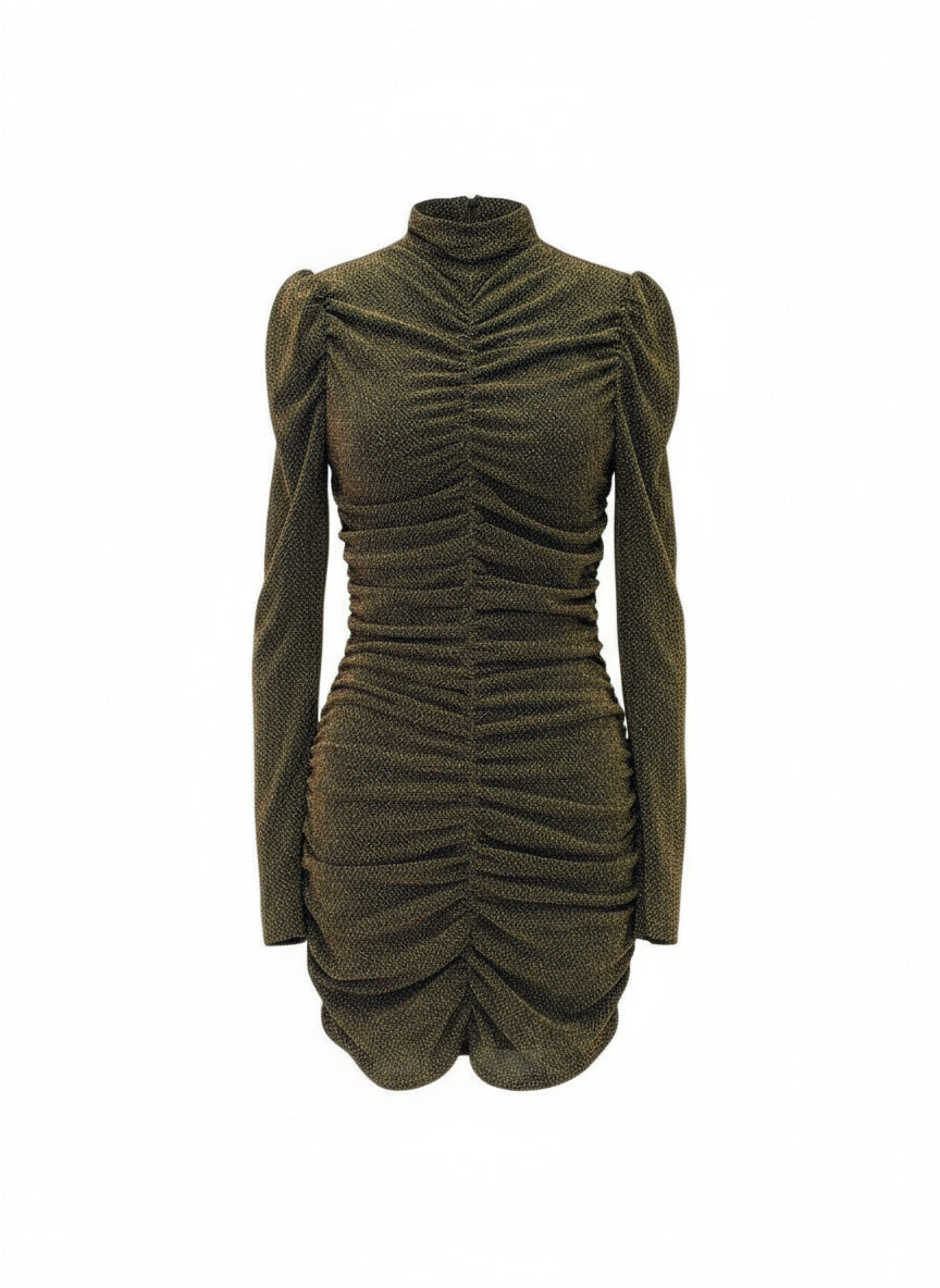 VESTIDO CORTO DORADO 26111