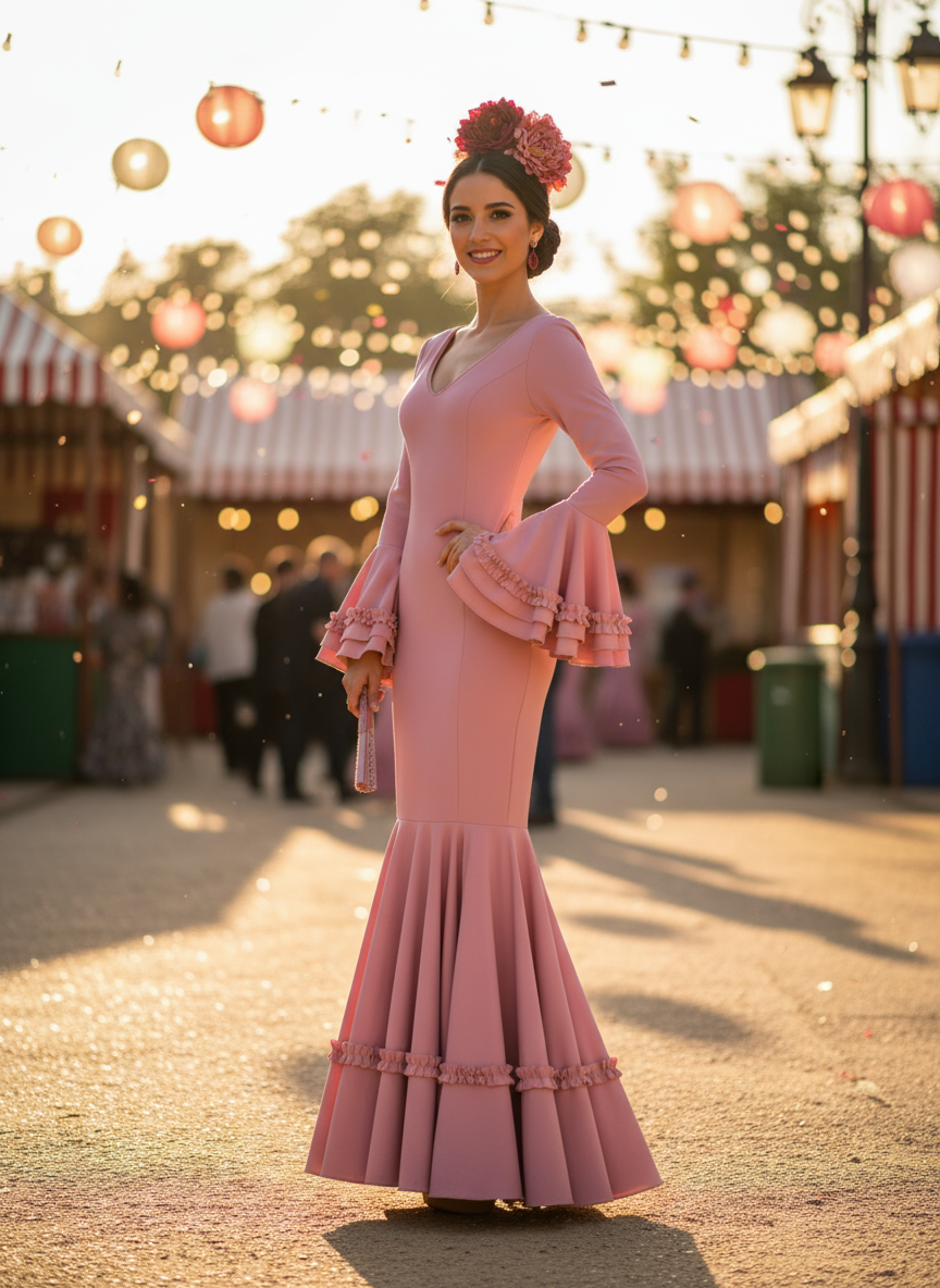 TRAJE FLAMENCA ROSA NUDE EMMA WU DESIGN X FLAMENCA 7817